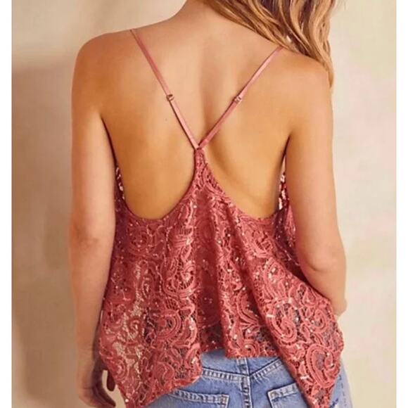 NWOT Intimately Free People Best Idea Lace Sequin Open Tank Cami Extra Small - Picture 5 of 5